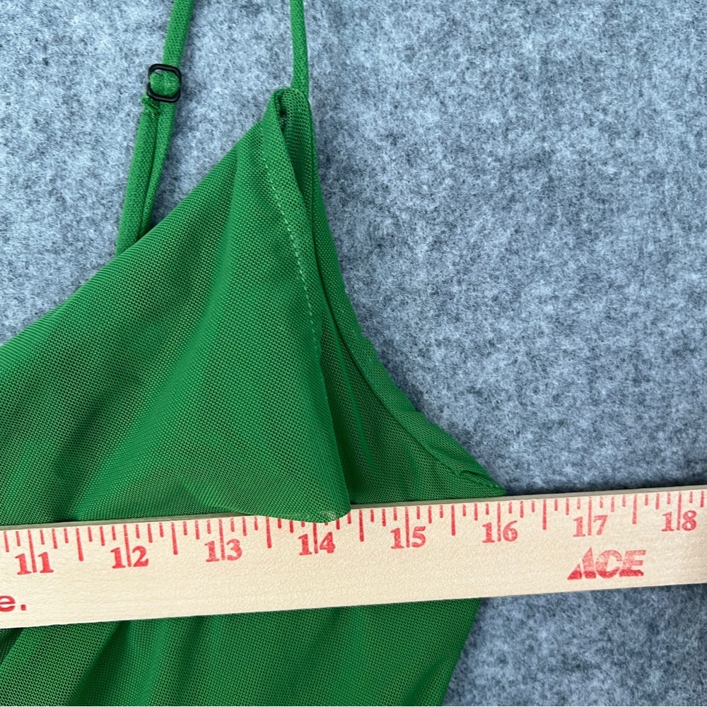 ALLSAINTS Ulla Square Neck Mesh Draped Midi Dress in Green US Size 8 - Picture 8 of 11